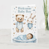 Welcome Baby Boy Card Karte (Vorderseite)