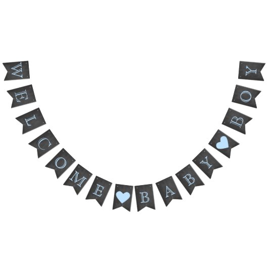Welcome Baby Boy Chalkboard Look Wimpelkette (Alle)
