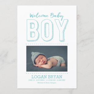 Welcome Baby Boy   Geburtsankündigung Ankündigung