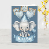 Welcome Baby Boy Karte (Gelbe Blume)