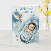 Welcome Baby Boy Karte (Gelbe Blume)