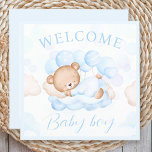 Welcome Baby Boy Name Blue Bear Card<br><div class="desc">Willkommen Baby Boy Name Personalisiert Blue Bären Card. Die sanften Pastellblau, Elfenbein und Beige Farben mit einem niedlichen schlafenden Baby Bärenjungen auf den Wolken mit den Ballons sind für einen Neugeborenen einfach so bezaubernd. Personalisieren Sie den Text einfach. In meinem Geschäft sind passende Artikel für Babydusche und Babygeschenke erhältlich. Kate...</div>