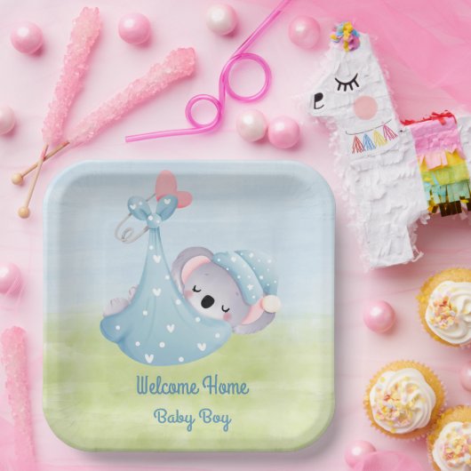 Welcome Baby Boy Pappteller (Party)