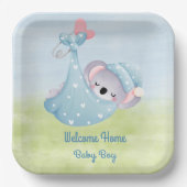 Welcome Baby Boy Pappteller (Vorderseite)