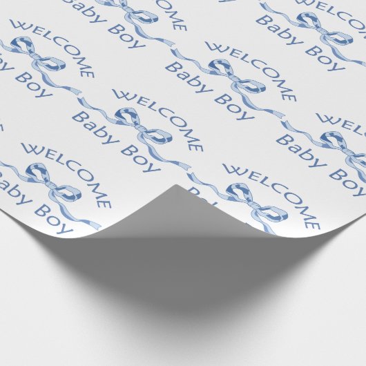 WELCOME BABY BOYY GESCHENKPAPIER (Ecke)
