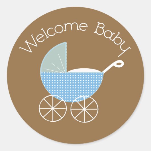 Welcome Baby Brown Aufkleber (Vorderseite)