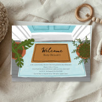 Welcome Baby Door Mat Blue Boy Baby Dusche