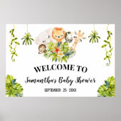 Welcome Baby Duwer Jungle Wild Zoo Animals Poster (Vorne)