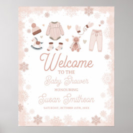 Welcome Baby Duwer Poster Neutral Snow Winter