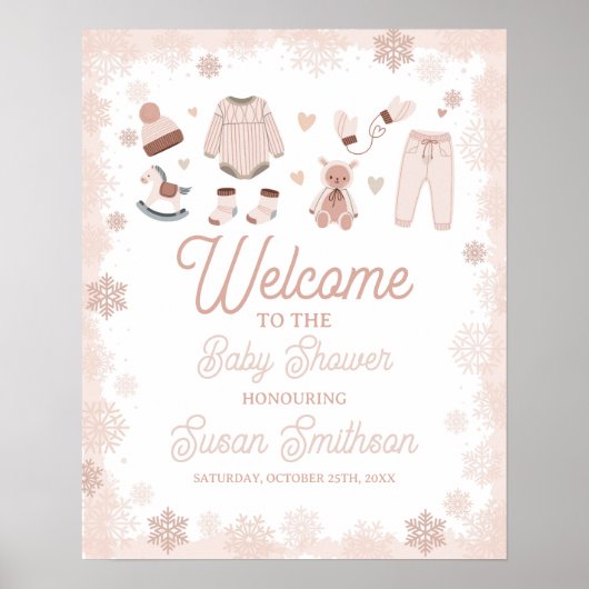 Welcome Baby Duwer Poster Neutral Snow Winter (Vorne)