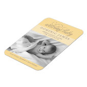 Welcome Baby Elegantes Foto Geburtserklärung Magnet (Linke Seite)