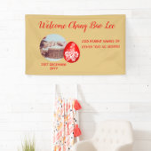 WELCOME Baby Foto Banner Rotes Ei und Ingwer Party (Insitu)