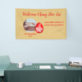 WELCOME Baby Foto Banner Rotes Ei und Ingwer Party (Messeveranstaltung)