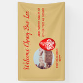 WELCOME Baby Foto Banner Rotes Ei und Ingwer Party (Vertikal)