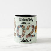 Welcome Baby Foto Collage Tasse - Individuelle Nam (Mittel)