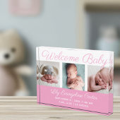 Welcome Baby Girl 3 Foto Hübsch Pink Script