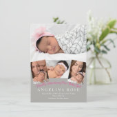 Welcome Baby Girl Ankündigung (Stehend Vorderseite)