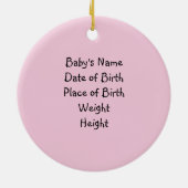 Welcome Baby Girl (anpassbar) Keramikornament (Hinten)