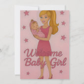 Welcome Baby Girl - Barbie's Sparkling Embrace Einladung (Rückseite)