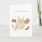 Welcome Baby Girl Boho Glückwunschkarte Karte (Vorderseite)