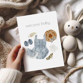 Welcome Baby Girl Boho Glückwunschkarte Karte
