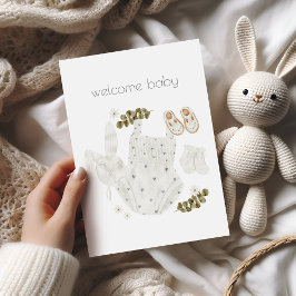 Welcome Baby Girl Boho Glückwunschkarte Karte