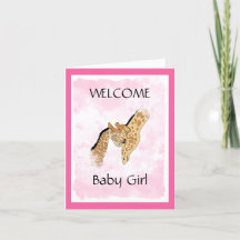 WELCOME Baby Girl Card