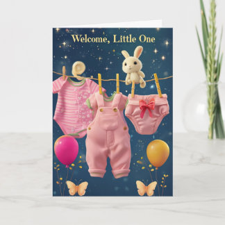 Welcome Baby Girl Card Karte