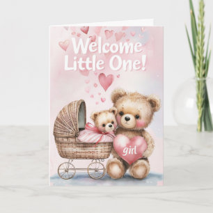 Welcome Baby Girl Card Karte