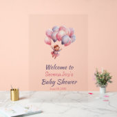 Welcome Baby Girl Duschballons Acrylschild (Hochzeit)