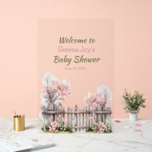 Welcome Baby Girl Dusche Acrylschild