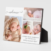Welcome Baby Girl Foto Collage Geburtserklärung Fotoplatte (Seite)