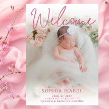Welcome Baby Girl Foto Geburtserklärung
