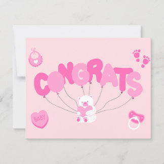 Welcome Baby Girl - Glückwunschs Card
