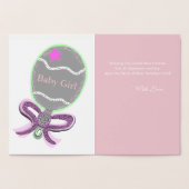 Welcome Baby Girl Gold Footing Card Folienkarte (Innenseite)