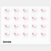 Welcome Baby Girl Heart Sticker (Blatt)
