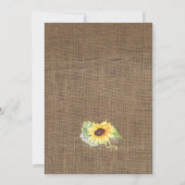 Welcome Baby Girl Karten mit Sonnenblumen und Burl (Rückseite)