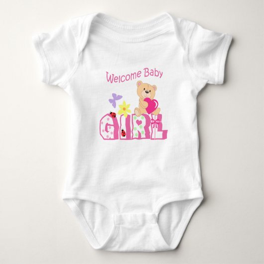 Welcome Baby Girl Strampler (Vorderseite)
