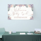 Welcome Baby Girl Watercolor Personalisiert Banner (Messeveranstaltung)