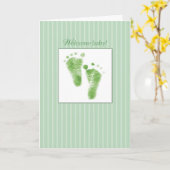 Welcome Baby, Green, Herzlichen Glückwunsch Neues Karte (Gelbe Blume)