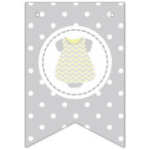 Welcome Baby - Hellgelb und grau Wimpelkette (Zweite Fahne)