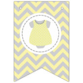 Welcome Baby - Hellgelb und grau Wimpelkette (Erste Fahne)