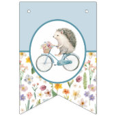 Welcome Baby Igel Floral Bunting Flag - Blau Wimpelkette (Erste Fahne)