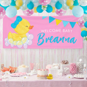 Welcome Baby Large Girl Rubber Duck Baby Duck Baby Banner