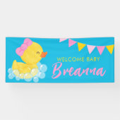 Welcome Baby Large Girl Rubber Duck Baby Duck Baby Banner (Horizontal)