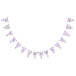 Welcome Baby Lila Gold Butterfly Flag Banner