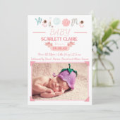 Welcome Baby mit Foto - Geburtsankündigung Ankündigung (Stehend Vorderseite)