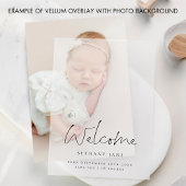 Welcome Baby Modern Script Birth Ankündigung