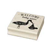 Welcome Baby Modern Stork Birth Stats Rubber Brief Gummistempel (Stempel)