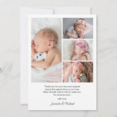 Welcome Baby Multi-Foto mit Personalisierter Nachr Ankündigung (Rückseite)